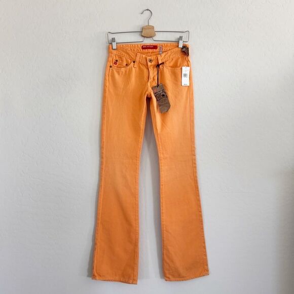 NWT Y2K Vintage Big Star Low Rise Orange Boot Cut Jeans Size 25 - Picture 3 of 10